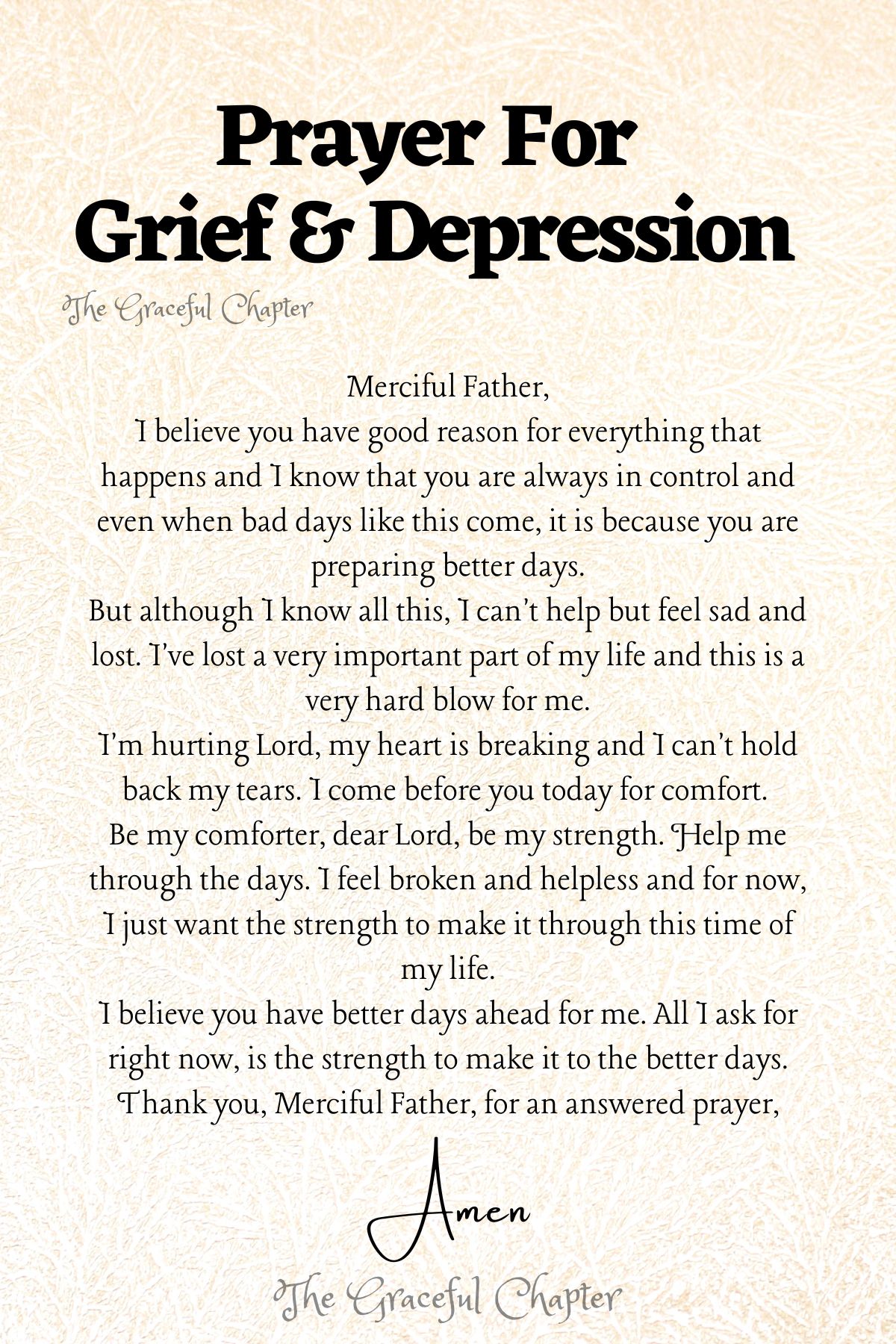 Prayer for grief and depression