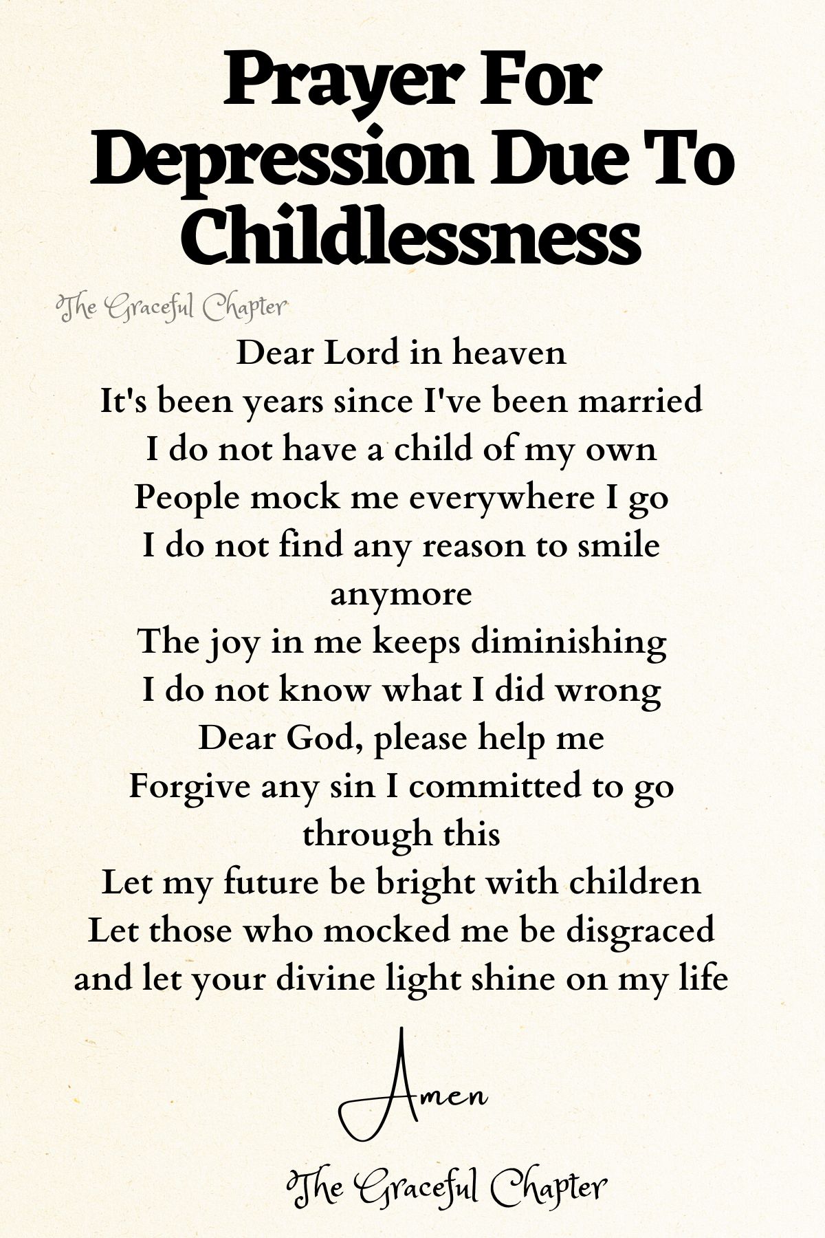 Prayer for depression due to childlessness