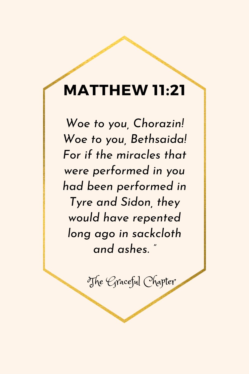 Verse – Matthew 11:21