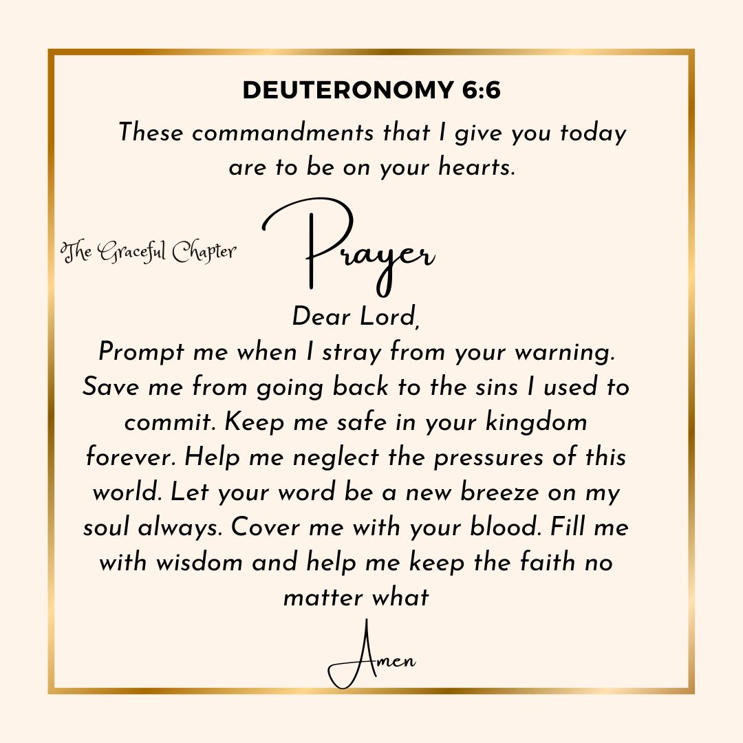 Deuteronomy 6:6 Prayer