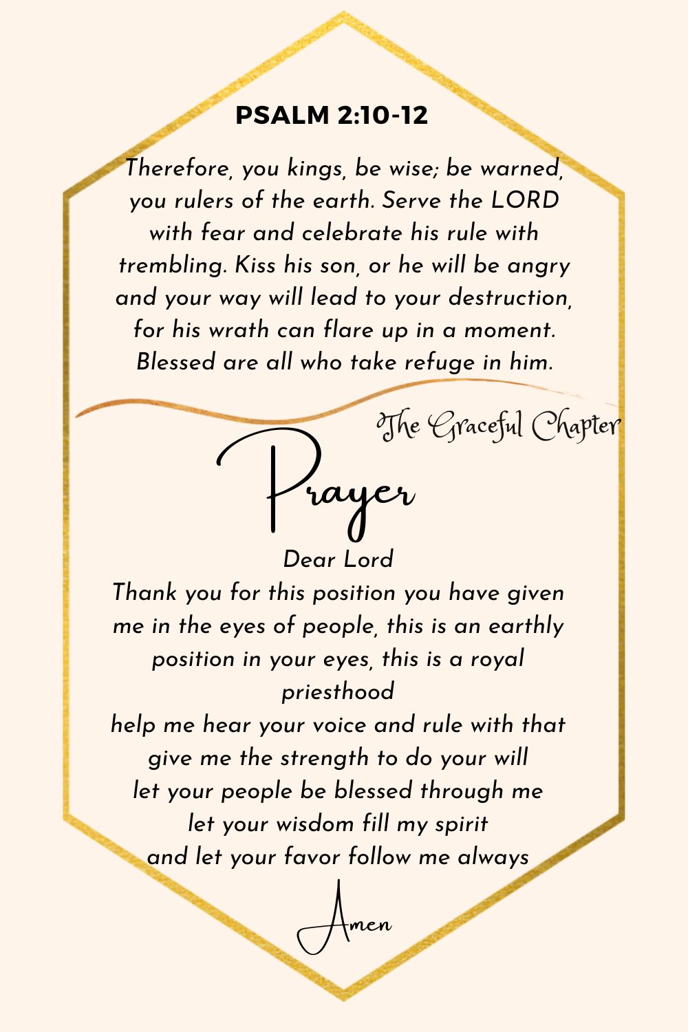 Prayer - Psalm 2:10-12