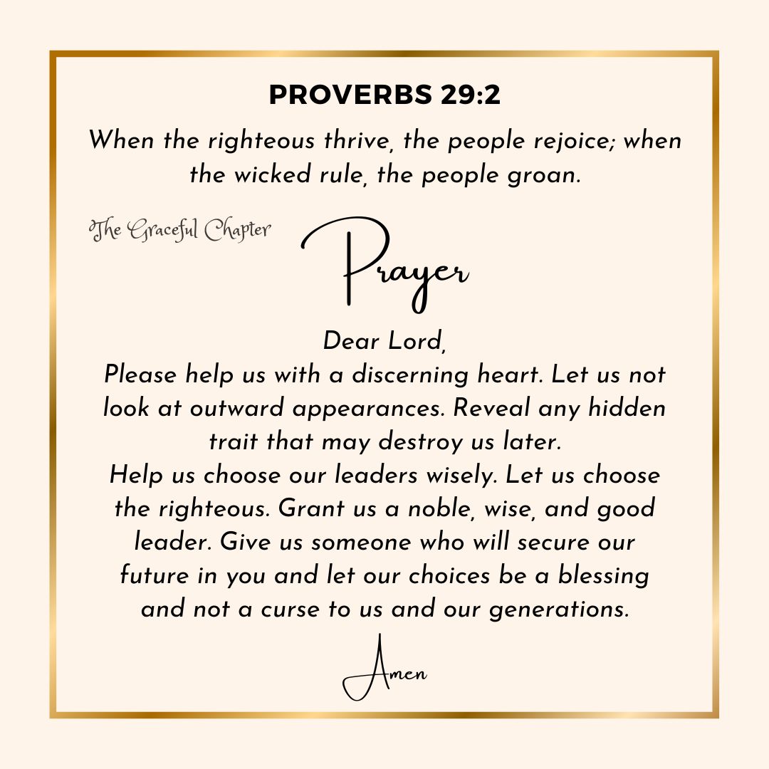 Proverbs 29:2 Prayer
