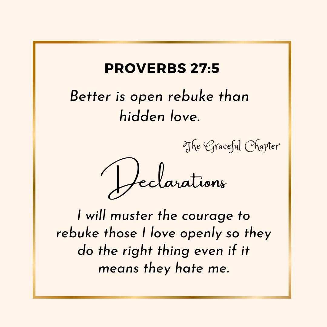 Proverbs 27:5 - Declaration