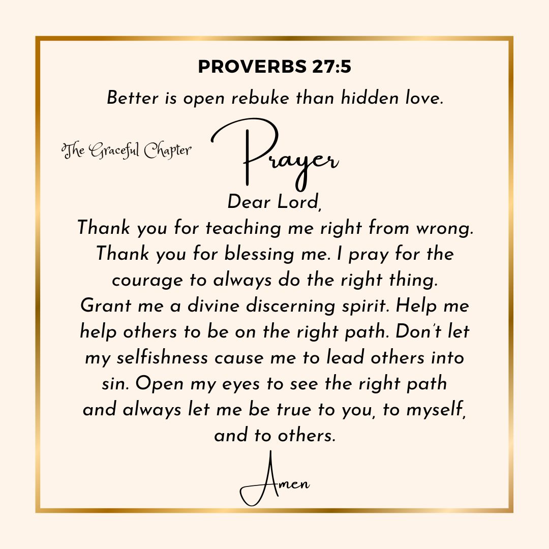 Prayer Proverbs 27:5