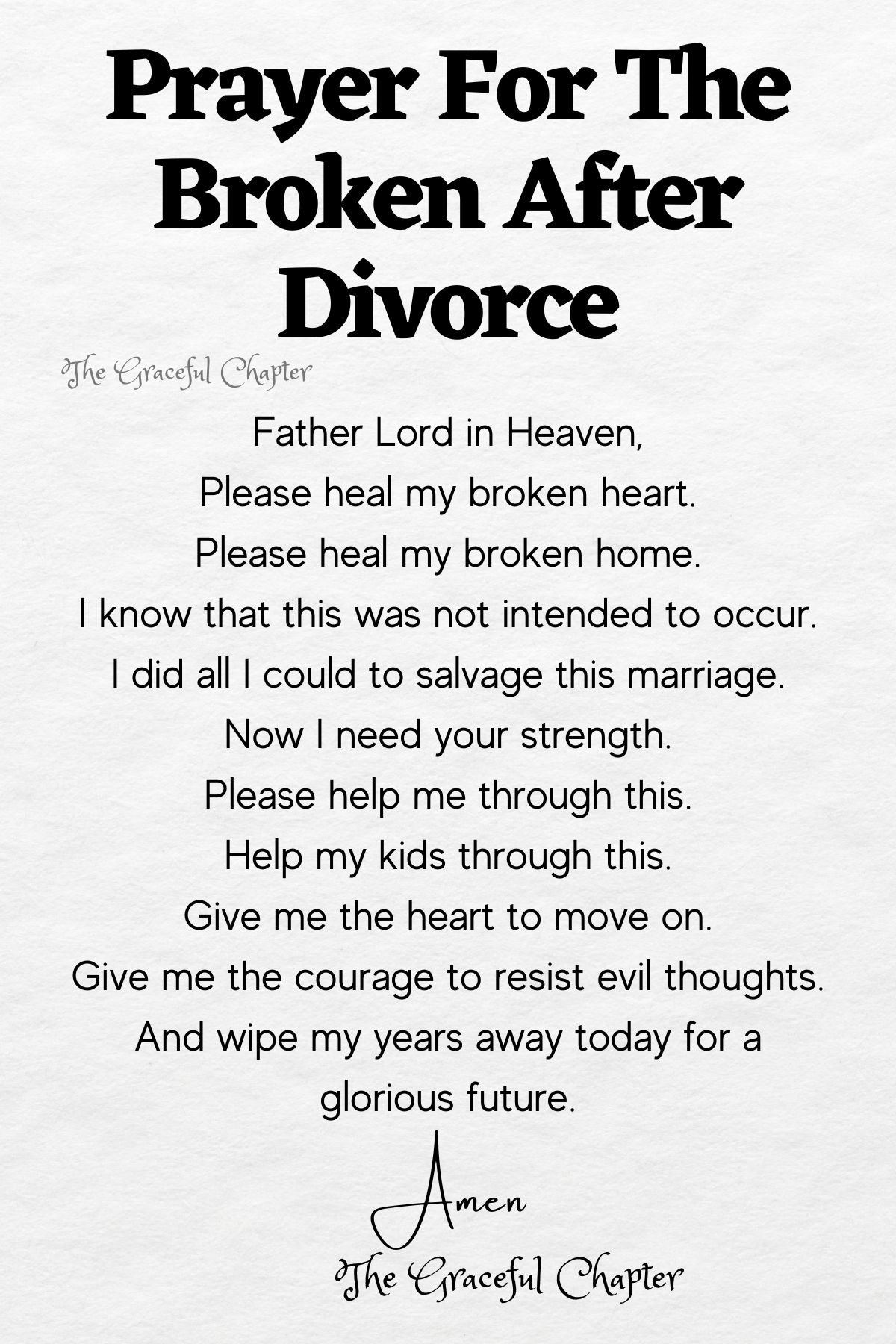 For the broken after divorce