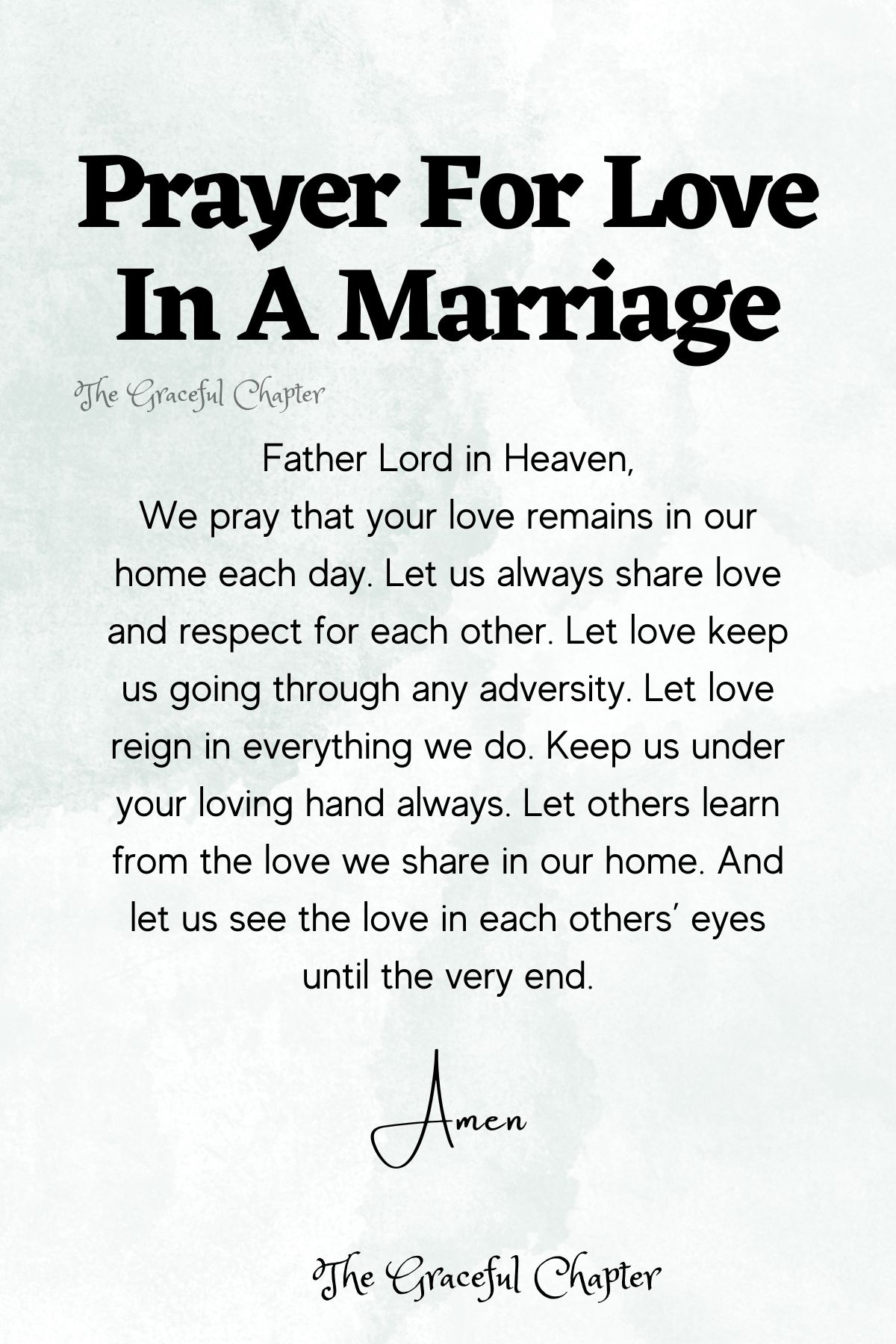 Prayer for love in a marriage