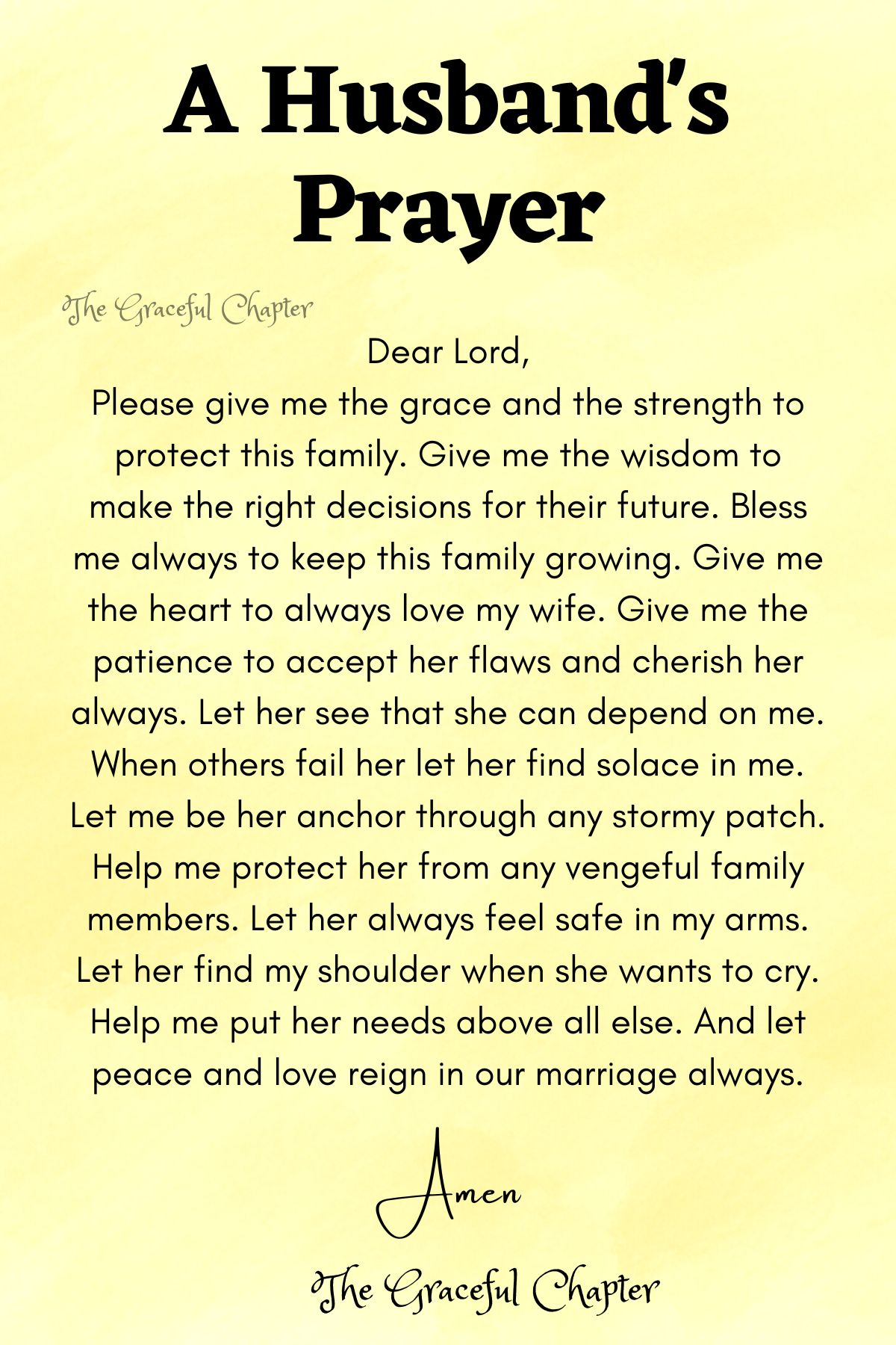 A husband's prayer