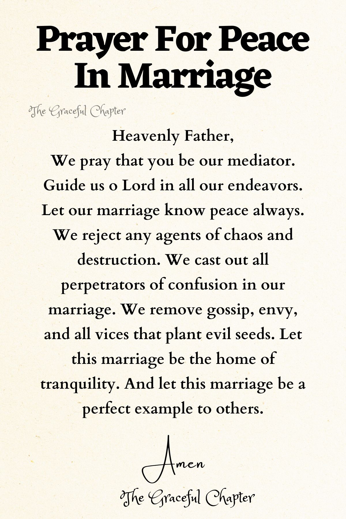 Prayer for peace in marriage