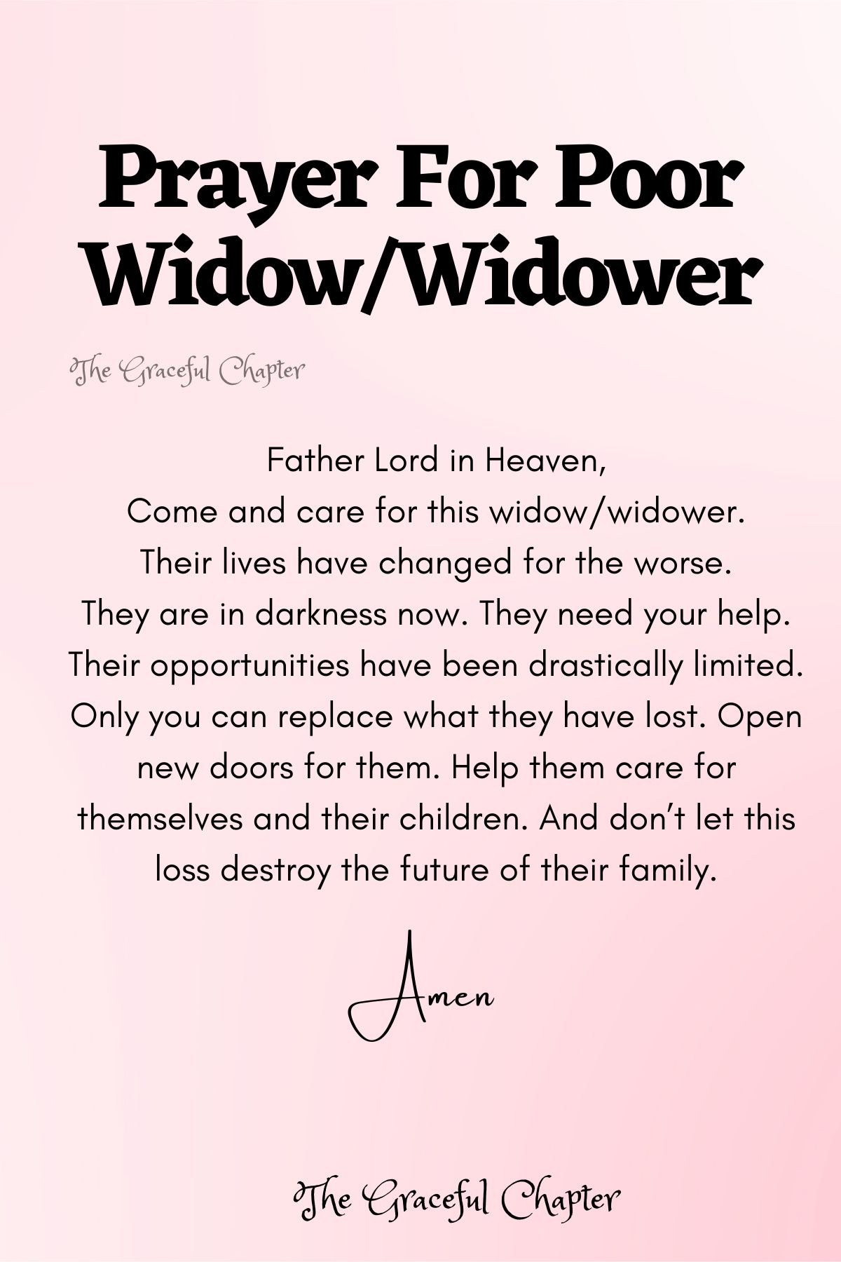 Prayer for poor widow/widower