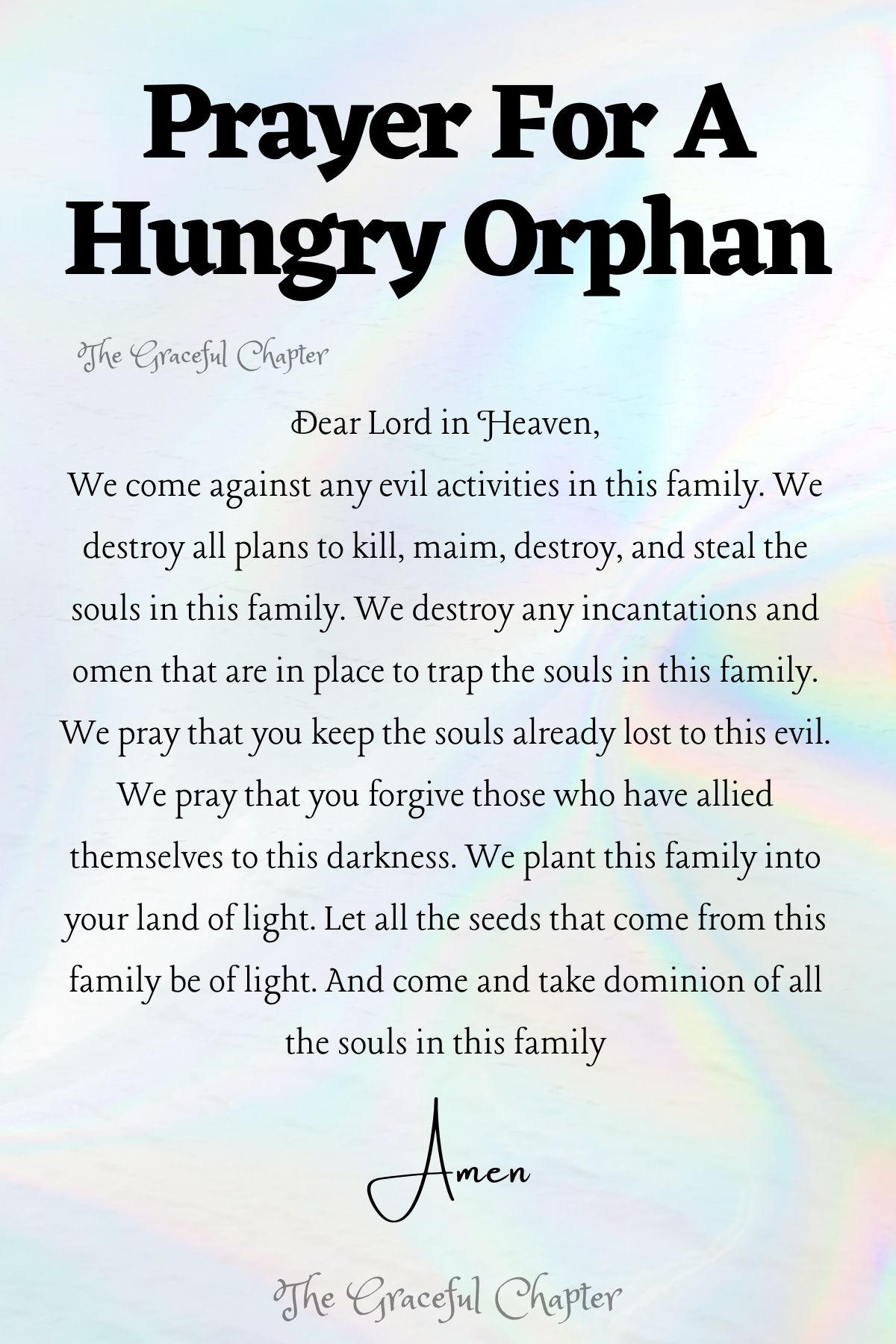 Prayer for a hungry orphan