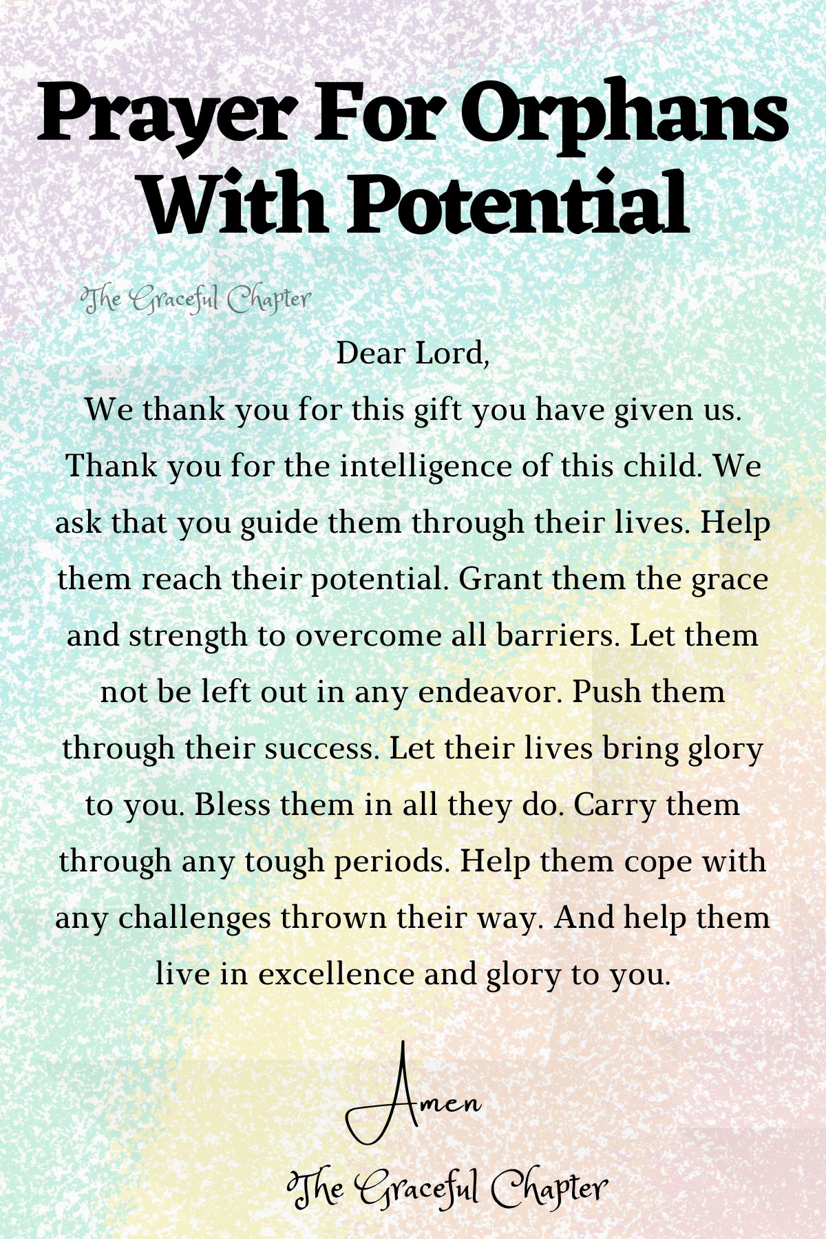 Prayer for orphans with potential