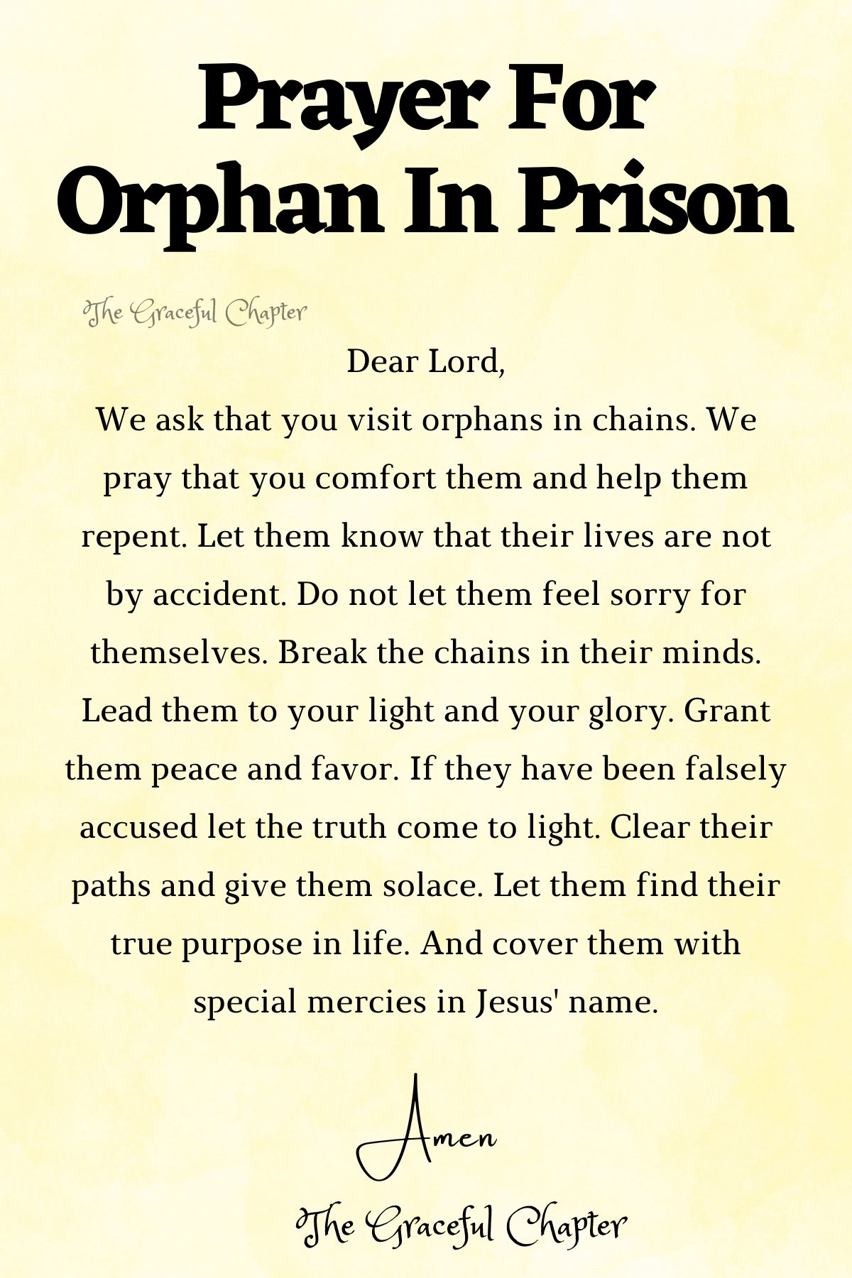 Prayer for ophan in Prison