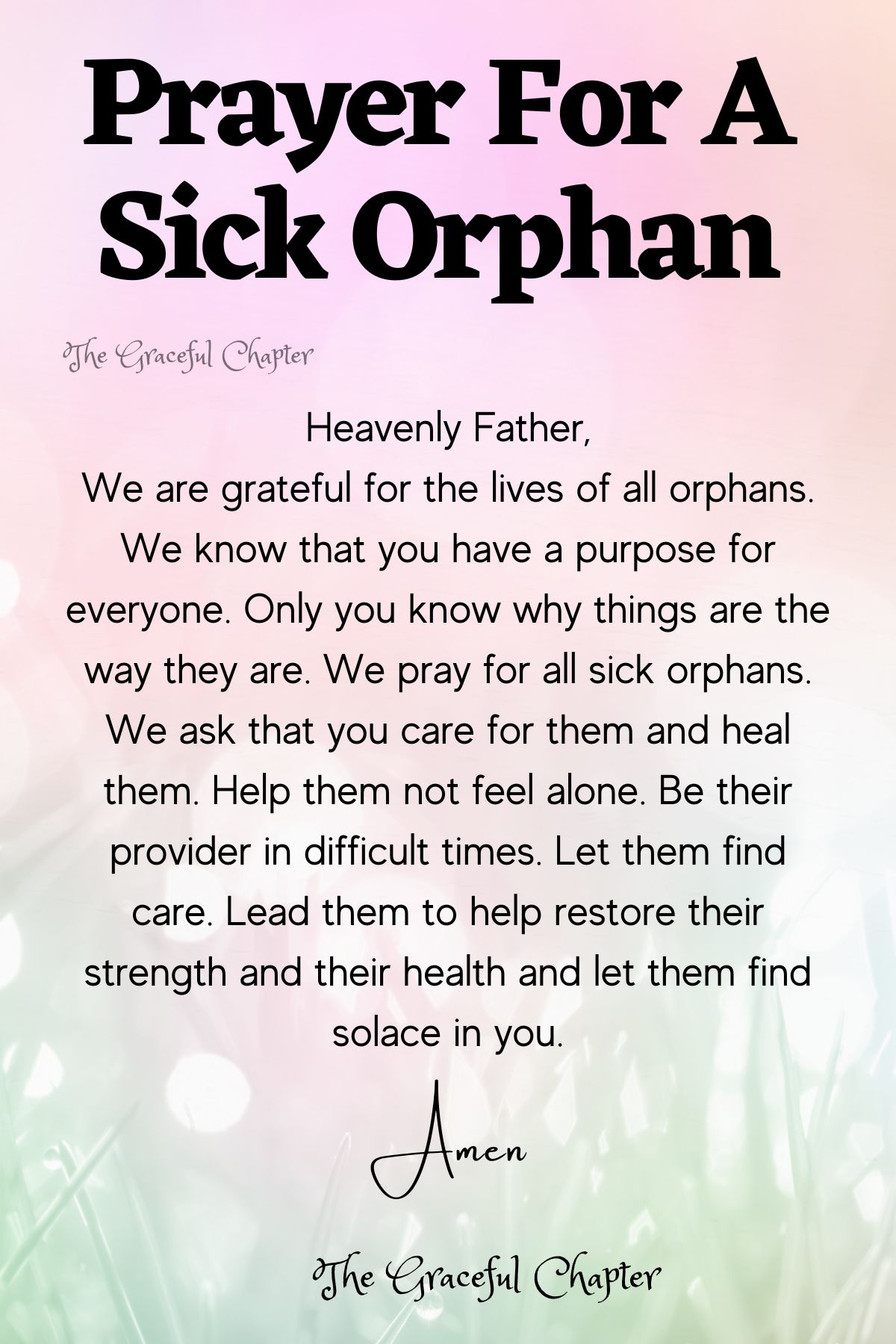Prayer for a sick orphan