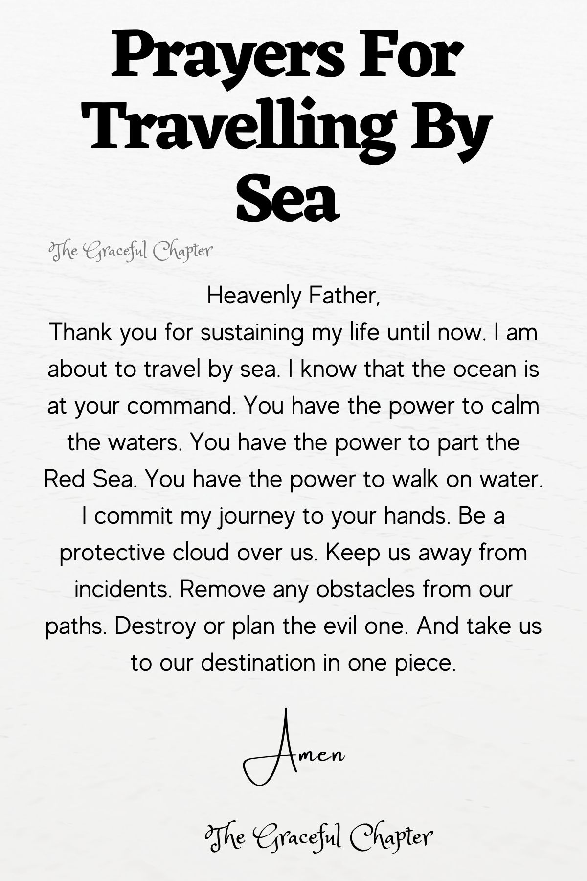 Prayers for travelling by Sea