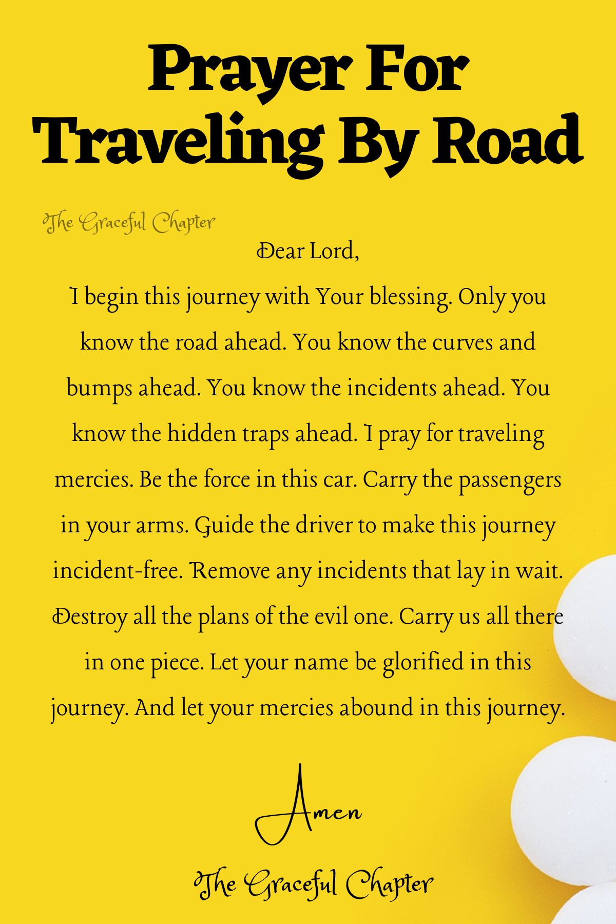 Prayer for traveling by road