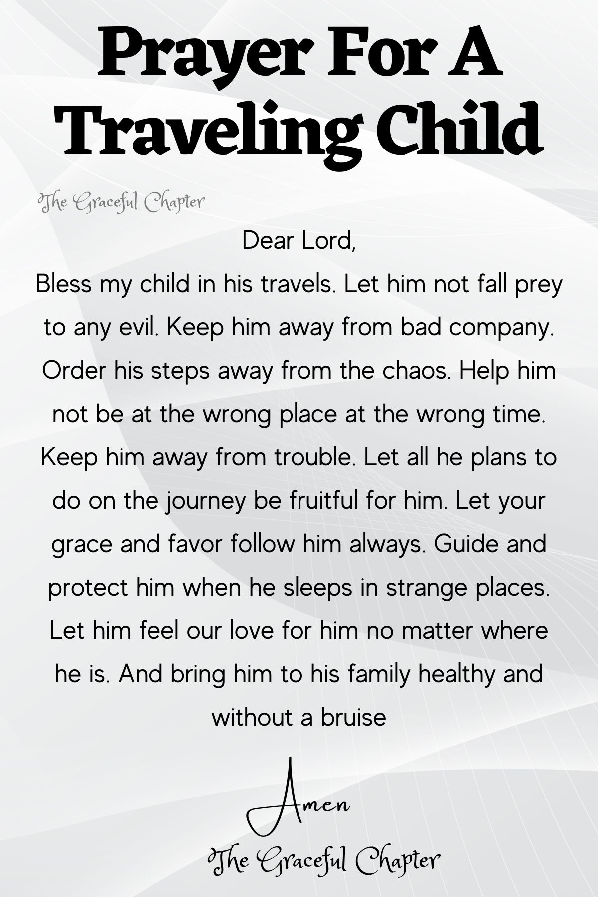 Prayer for a traveling child