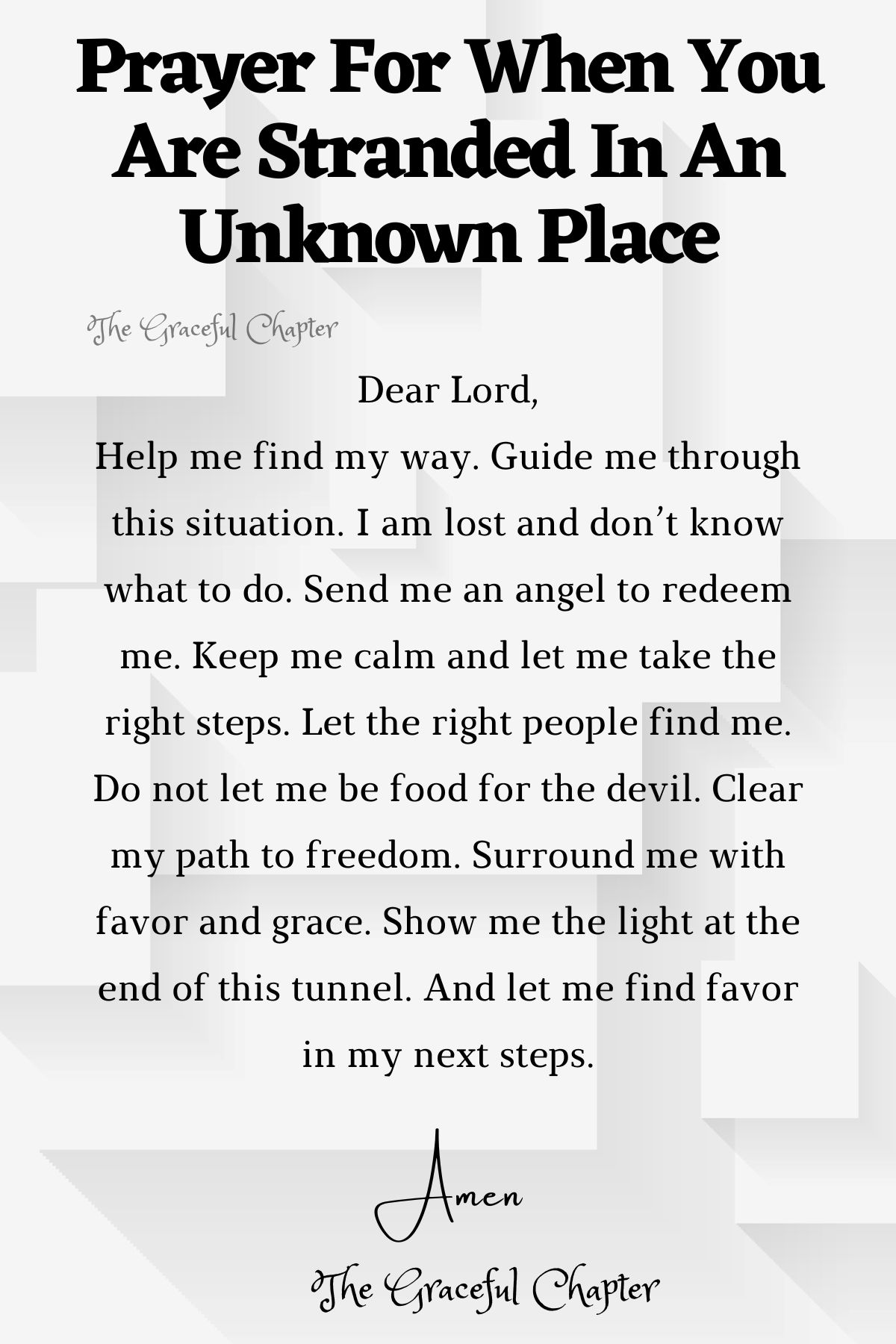 Prayer for when you are Stranded in an unknown place