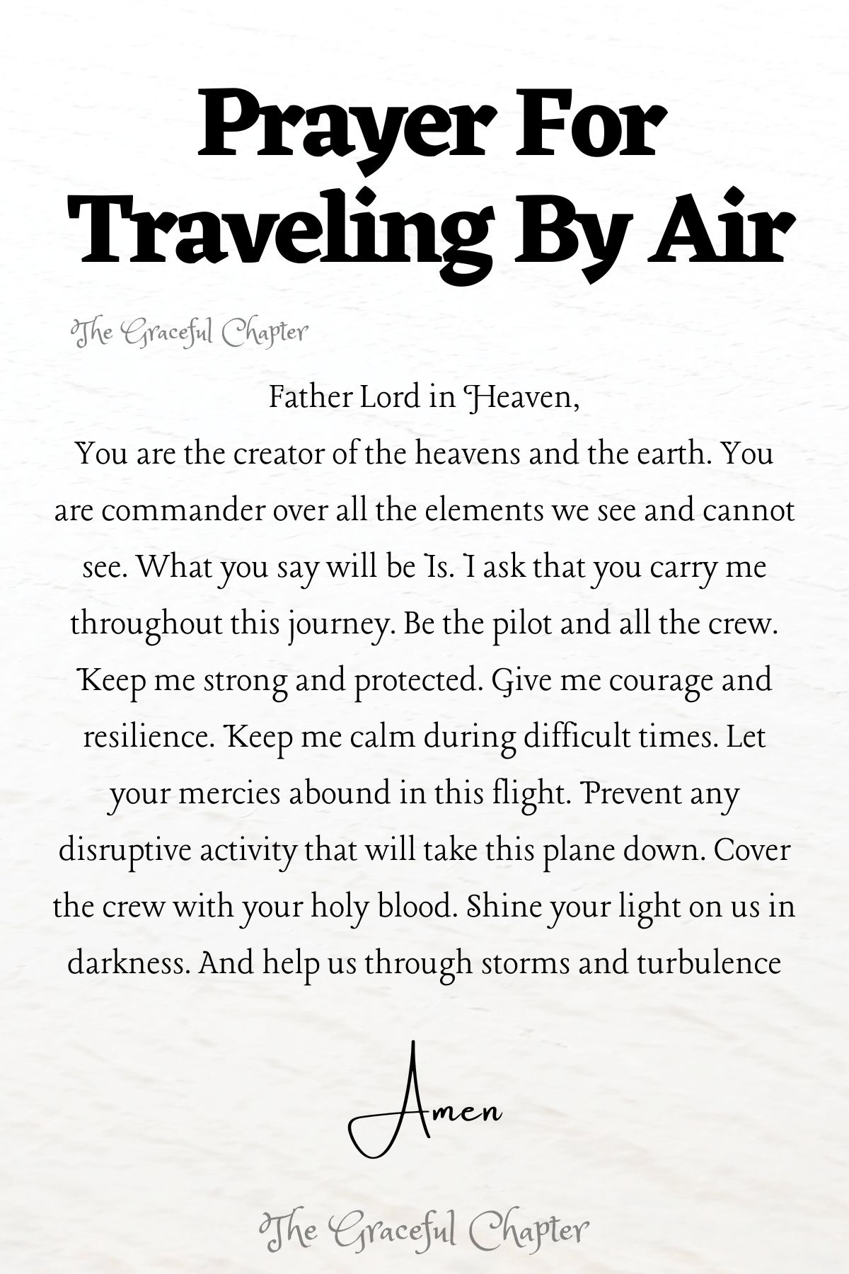 Prayer for traveling by air