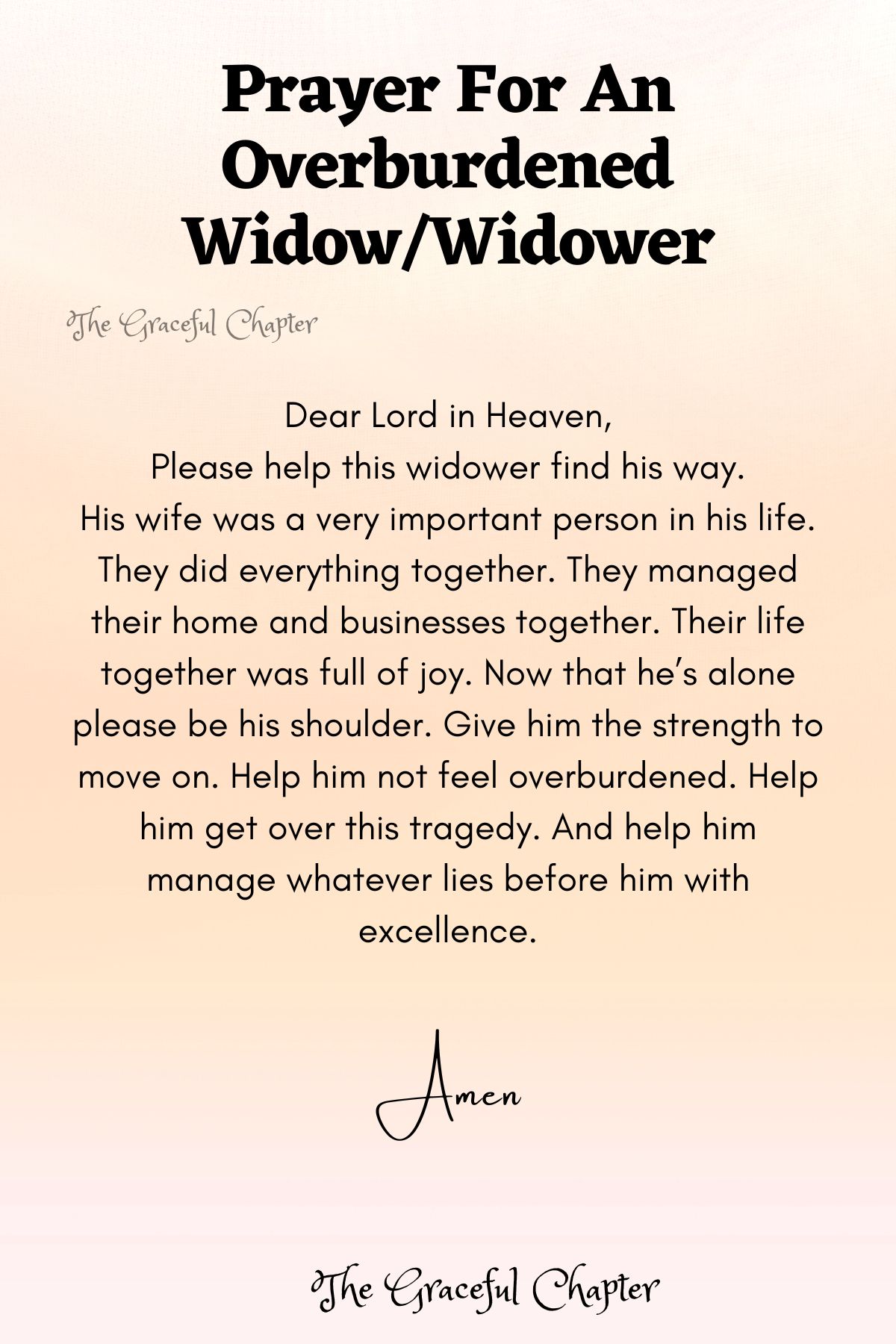 Prayer for an overburdened widow/widower