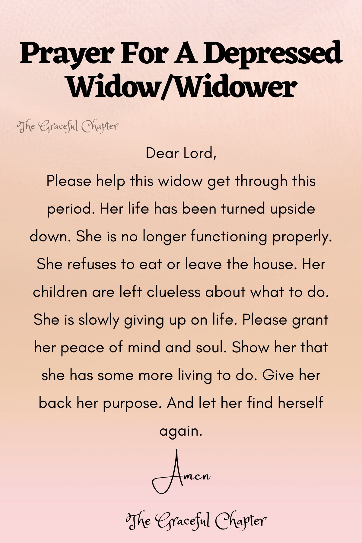 Prayer for a depressed widow/widower