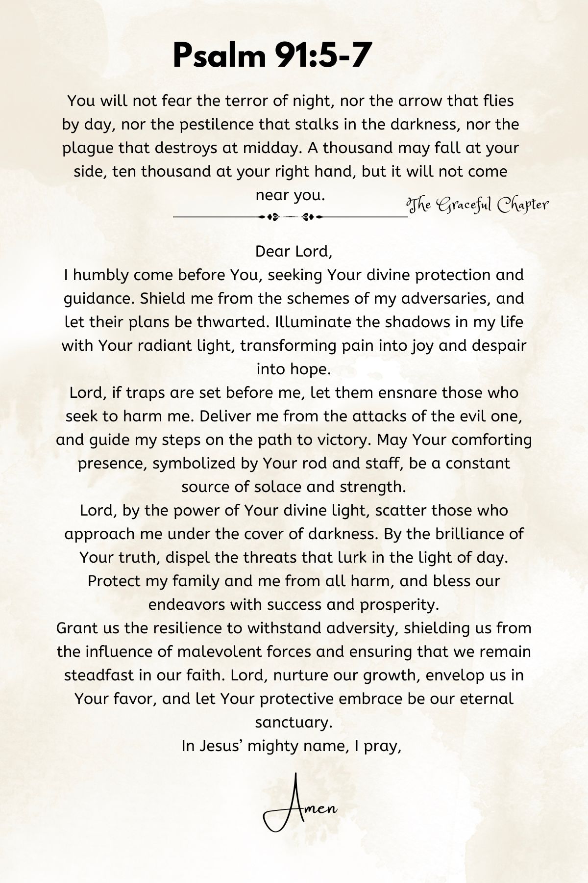Prayer: Psalm 91:5-7