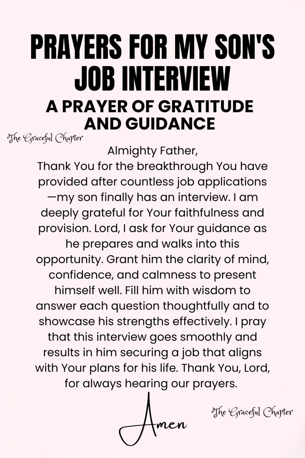 9 Prayers For My Son's Job Interview - The Graceful Chapter