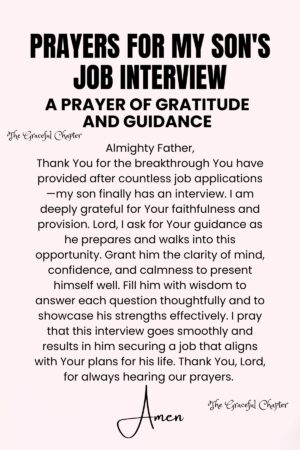 9 Prayers For My Son's Job Interview - The Graceful Chapter