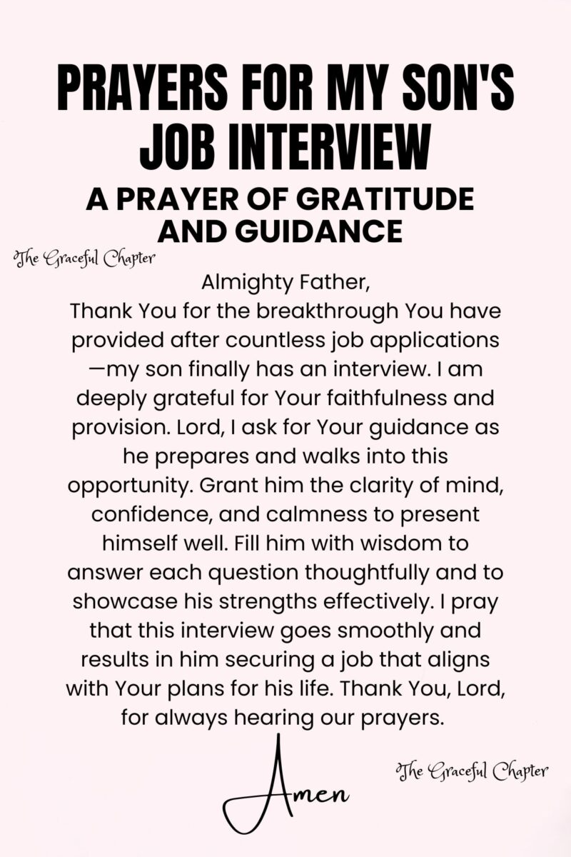 9 Prayers For My Son's Job Interview - The Graceful Chapter