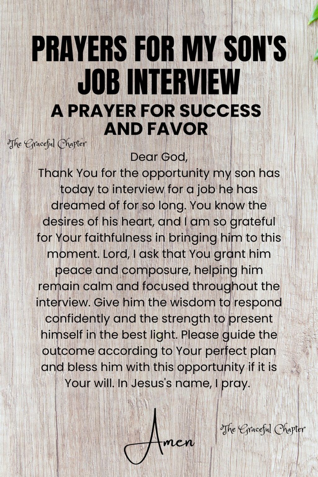 9 Prayers For My Son's Job Interview - The Graceful Chapter