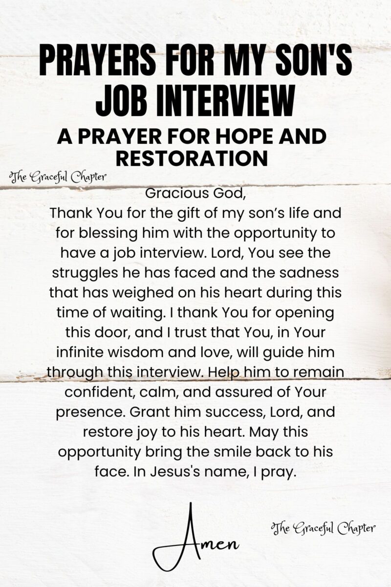 9 Prayers For My Son's Job Interview - The Graceful Chapter