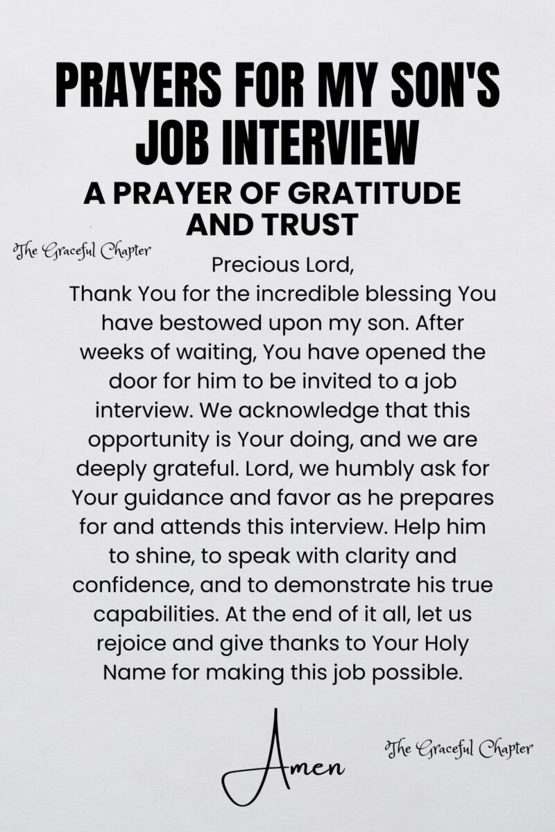9 Prayers For My Son's Job Interview - The Graceful Chapter