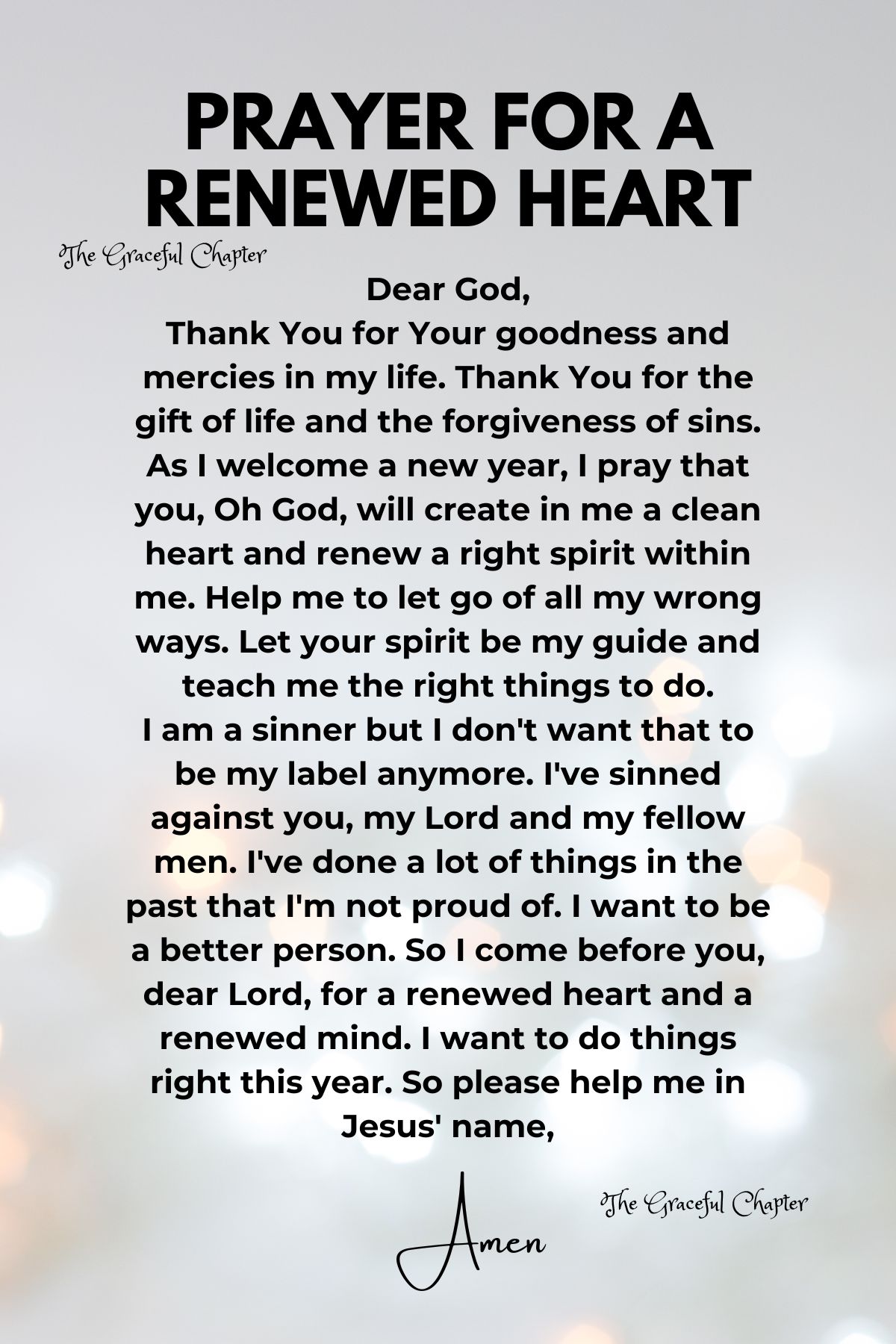  Prayer for a renewed heart in the new year