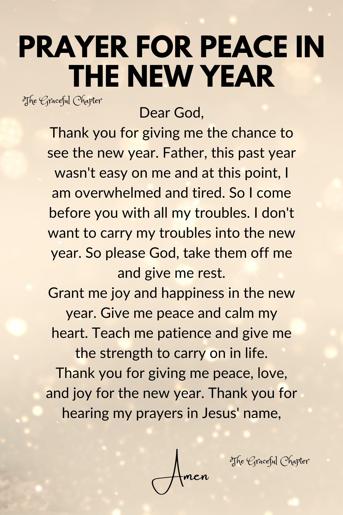  Prayer for peace in the new year
