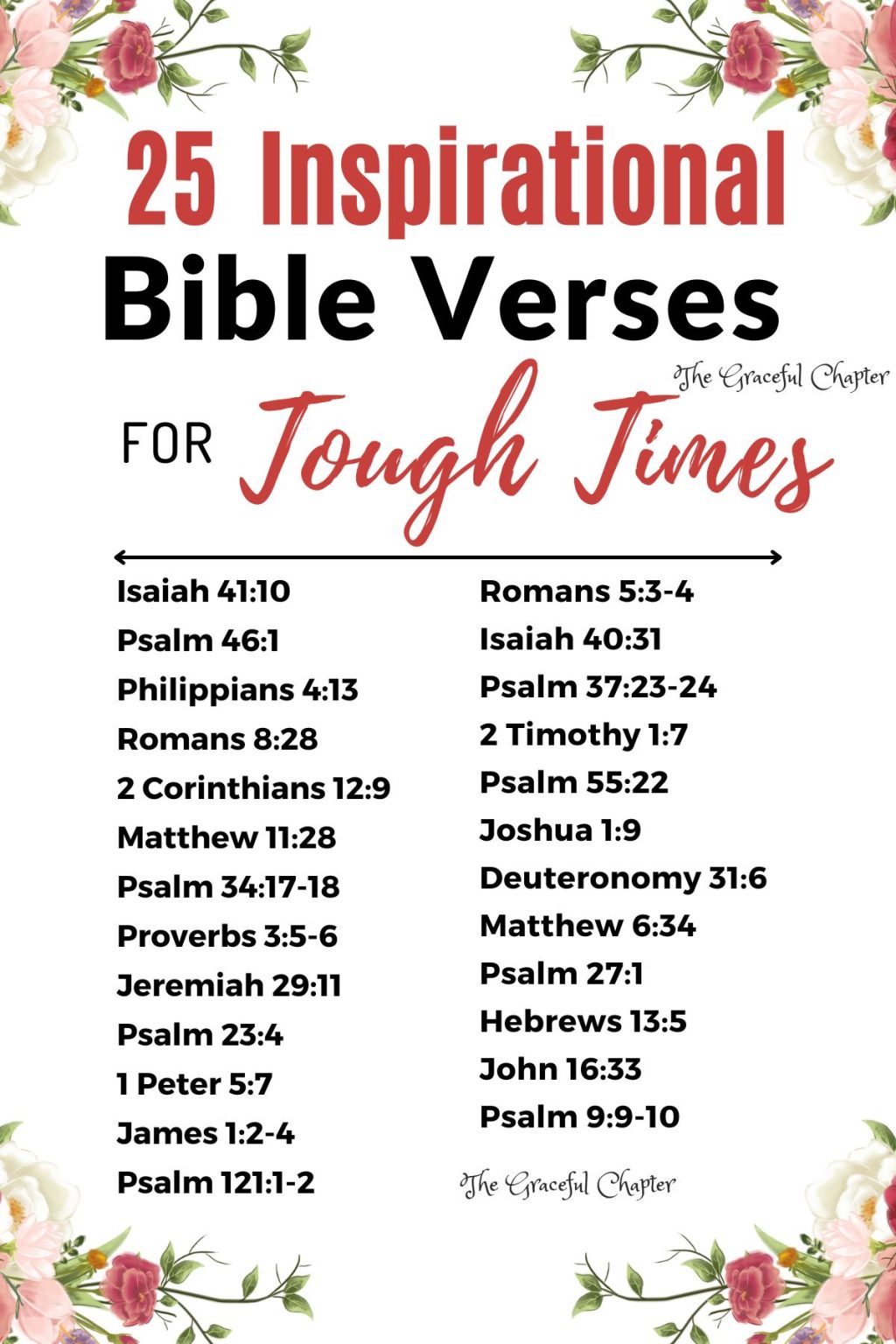 25 Inspirational Bible Verses For Tough Times - The Graceful Chapter